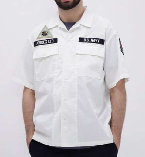 乐天商城 - AVIREX　【アビレックス/アヴィレックス】　COOLMAX NAS JAX SHORTSLEEVE SHIRT　クールマックス　NAS JAX　ショートスリーブ　半袖シャツ　783-4123004