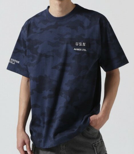 AVIREX　【アビレックス/アヴィレックス】　CAMO STENCIL T-SHIRT VERTICAL BREAK...