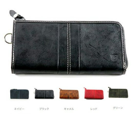 MOUSTACHE 【ムスタッシュ】 L字ファスナー長財布 バッファロー革×豚革 ロングウォレット ジップタイプ DBR-5406