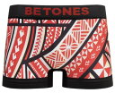 BETONES 【ビトーンズ】 『クリックポストの場合はパッケージ無し』 ボクサーパンツ アンダーウェア 南の島国 タパ TAPA-TAP001 1-RED 2-BLACK