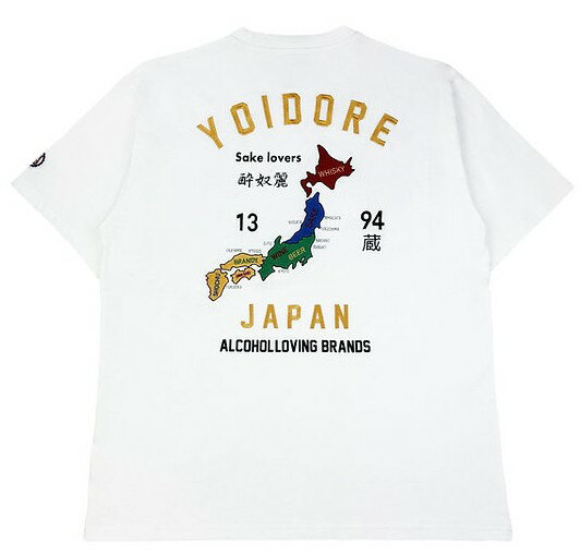 乐天商城 - YOIDORE　【よいどれ】　ジャパンスーベニアTEE　トップス　半袖Tシャツ　刺繍　クルーネック　825203