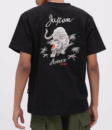 乐天商城 - AVIREX　【アビレックス/アヴィレックス】　SOUVENIR TIGER T-SHIRT　スーベニア　タイガー　半袖Tシャツ　クルーネック半袖Tシャツ　　783-5134016