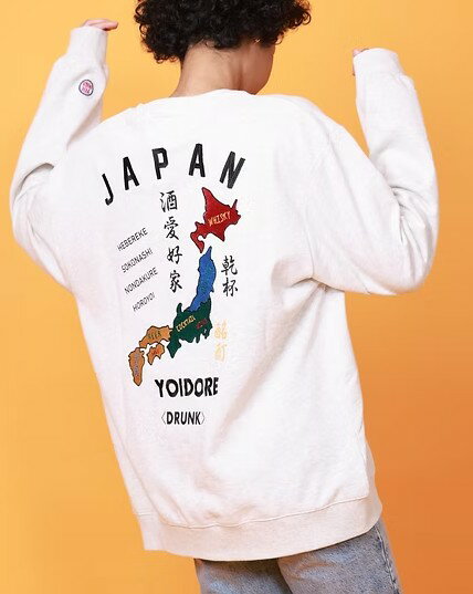 樂天商城 - YOIDORE　【よいどれ】　JAPAN　スーベニア　クルーネック　裏毛　トレーナー　スウェット　長袖　刺繍　815509