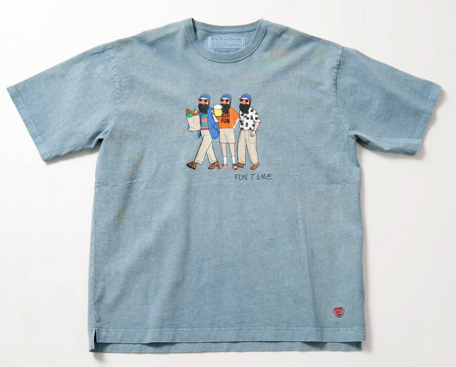 modemdesign　　FUN TIME OJI USA cotton Tee pigment dyed　ピグメントダイ　おじさん　プリントTシャツ　半袖　F-25022511
