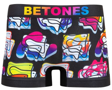 Men'S Underwear - BETONES　【ビトーンズ】　『クリックポストの場合はパッケージ無し』　ボクサーパンツ アンダーウェア　Kazuki umigishi　コラボレーション　OVERLAP-LAP001-1BLACK