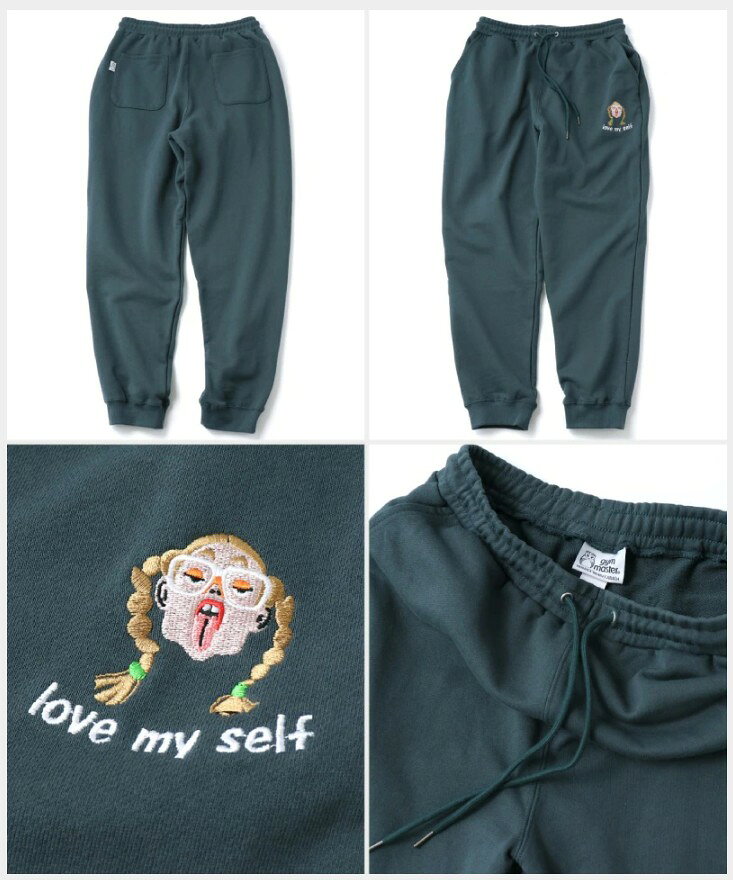 Rakuten - gym master　【ジムマスター】　10.3oz love my selfスウェットパンツ　長ズボン　ジャージ　イージーパンツ　ジョガーパンツ　ロングパンツ　メンズ　レディース　刺繍　おじさん　スポーツ　スマイル 　G621790