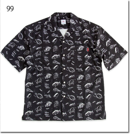 樂天商城 - LUMBER　【ランバー】　ALL-OVER OPEN COLLAR SHIRTS　半袖シャツ 　オープンカラー　ユニセックス　男女兼用　261970