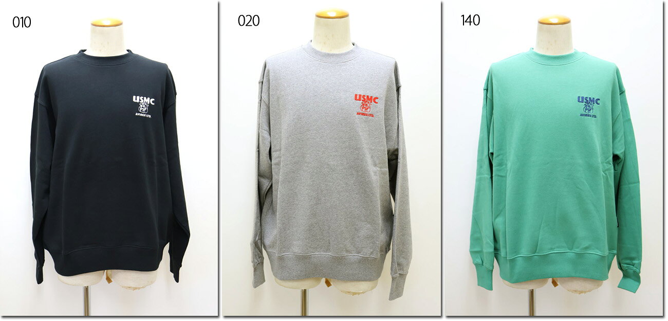 AVIREX　【アビレックス/アヴィレックス】　USMC　BULLDOG　CREW　SWEAT　ブルドッグ　クルー　スウェット　プルオーバー　783-5232005