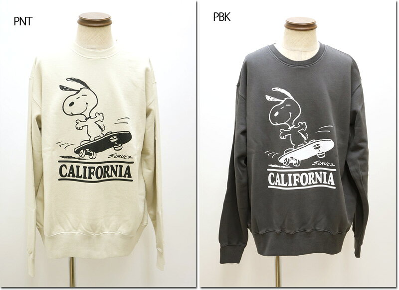 樂天商城 - PEANUTS　【ピーナッツ】　PEANUTS PIGMENT C/N SWEAT　ピーナッツピグメント　クルーネックスウェット 　 SNOOPY 　スヌーピー　プリントスウェット　長袖　　SMJS-021