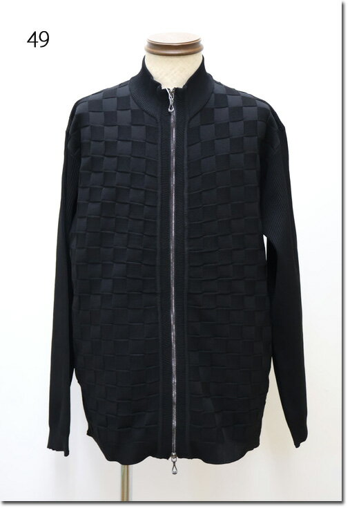 NICOLE CLUB FOR MEN　【ニコルクラブフォーメン】　ブロックチェックニットブルゾン　6164-6300