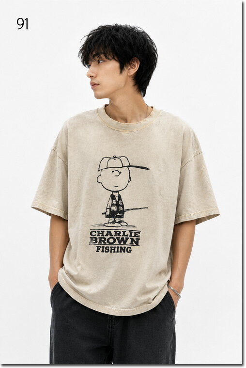 Rakuten - LUMBER　【ランバー】　CHARLLE BROWN FISHING TEE　スヌーピー　プリントTシャツ　半袖　ユニセックス　男女兼用　261697