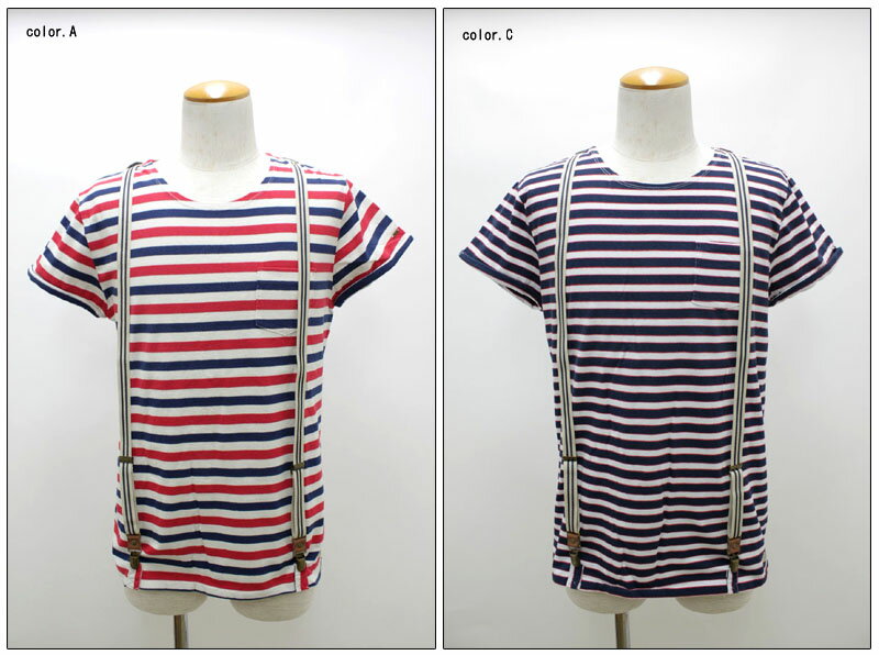 樂天商城 - SCOTCH＆SODA　【スコッチ＆ソーダ】　サスペンダー付きボーダー半袖Tシャツ　SC51136-31　【10P09Jul16】