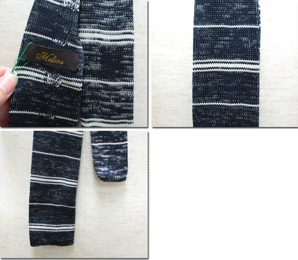 Helios　【ヘリオス】　ヘザーボーダーニットタイ　HEL-3444K　【10P09Jul16】