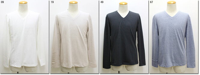 HIDEAWAYSBLACKbyNICOLE【ハイダウェイニコル】ジャカードVネックTシャツ8165-9830