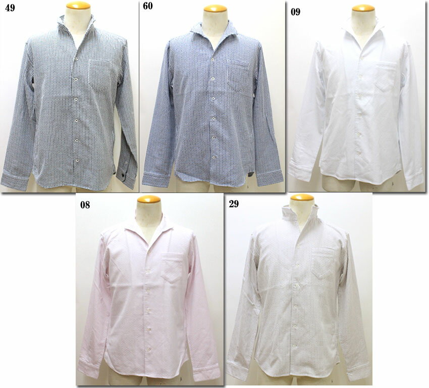 NICOLE CLUB FOR MEN　【ニコルクラブフォーメン】　格子柄イタリアンカラーシャツ　8164-8003