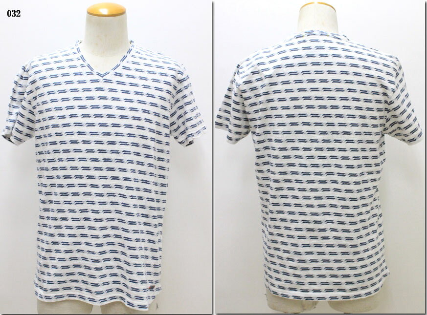 NO EXCESS　　Vネック変わりボーダーTシャツ　NE350304-81