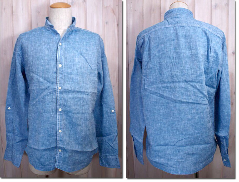 樂天商城 - MONSIEUR NICOLE【ムッシュニコル】　リネンダンガリー長袖シャツ　1262-8014　【10P09Jul16】