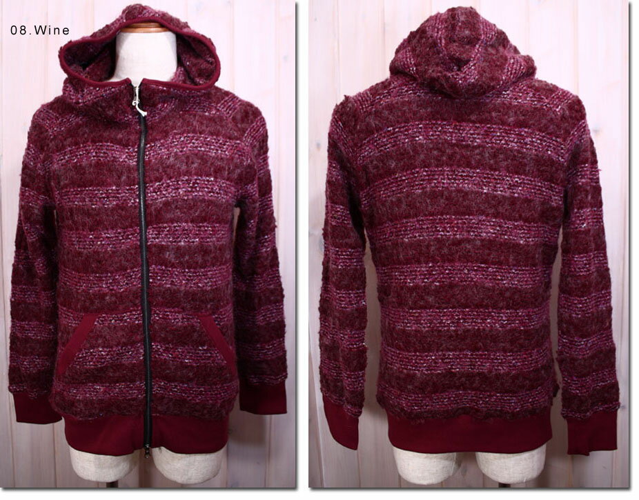 樂天商城 - RICEND　【リセンド】　ジャガードボーダージップアップパーカー　615-7523　【10P09Jul16】