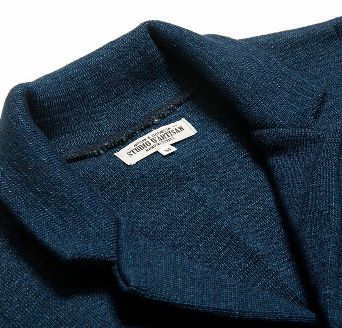 STUDIO D'ARTISAN　【ステュディオダルチザン】　インディゴニットテーラードジャケット　ボーダー　9785　【10P09Jul16】