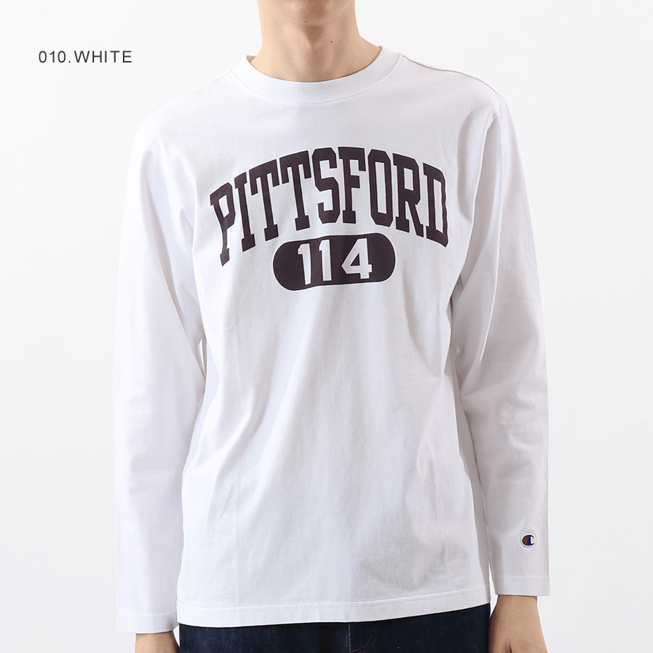 乐天商城 - Champion　【チャンピオン】　長袖　丸首　プリントロングスリーブクルーネックTシャツ　C3-Q426