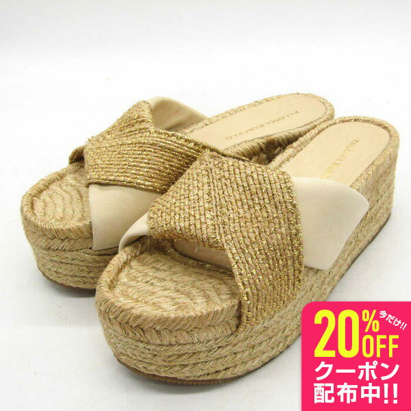 パルマバルセロ サンダル 厚底 ブランド 靴 スペイン製 レディース 37サイズ ゴールド PALOMA BARCELO 【中古】