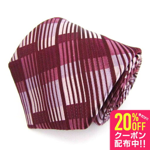ヒロココシノ ブランド ネクタイ 格子柄 パネル柄 シルク メンズ ピンク HIROKO KOSHINO 【中古】 ヒロココシノ ブランド ネクタイ 格子柄 パネル柄 シルク メンズ ピンク HIROKO KOSHINO 【中古】