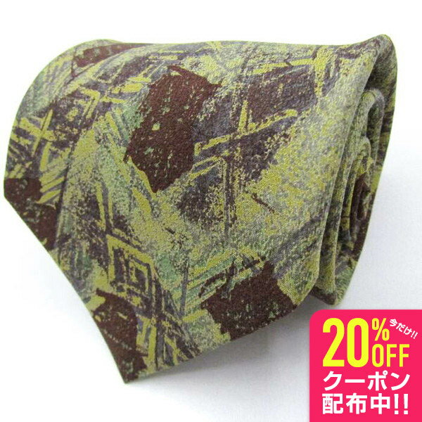 ミスタージュンコ ブランド ネクタイ 総柄 パネル柄 シルク メンズ ベージュ Mr.JUNKO 【中古】