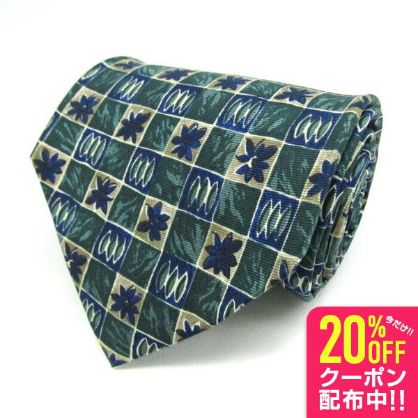 タイラック ブランド ネクタイ シルク チェック柄 小紋柄 伊製生地 総柄 メンズ ネイビー Tie Rack 【中古】