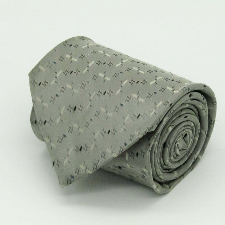プリマクラッセ PRIMA CLASSE シルク 総柄 地図柄 ブランド 小紋柄 グレー シルク ブランド ネクタイ ..
