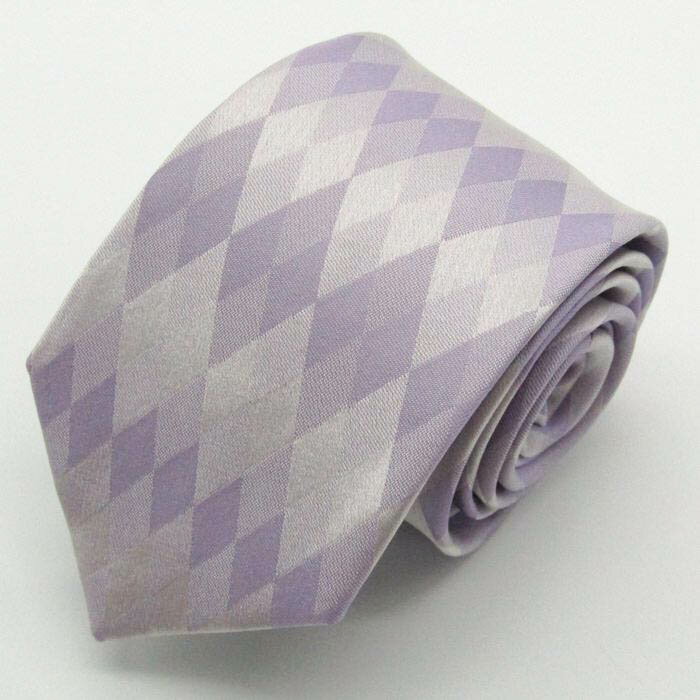ビサルノ VISARUNO シルク 小紋柄 ブランド チェック柄 パープル シルク ブランド ネクタイ 送料無料 【中古】【良品】