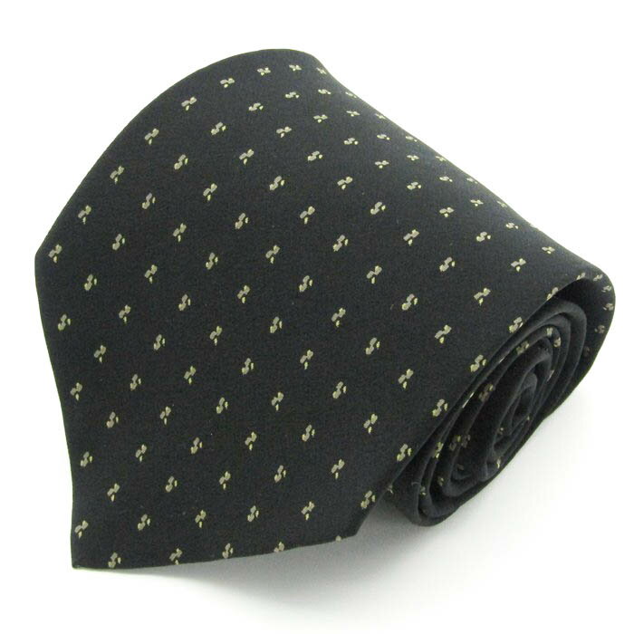 クリッツィアウォモ KRIZIA UOMO シルク 総柄 イタリア製 ブランド 小紋柄 ブラック シルク ブランド ネクタイ 送料無料 【中古】