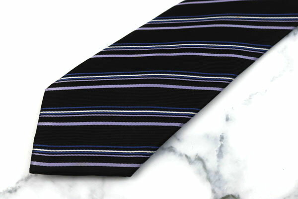 カルディアーネ CALDIANE ストライプ柄 パープル シルク ブランド ネクタイ 送料無料 【中古】【美品】