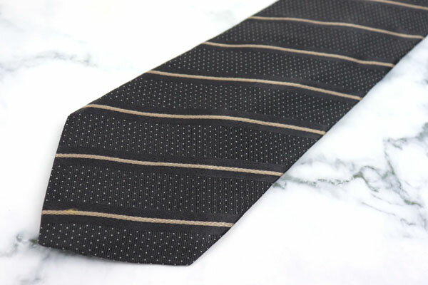 ベルモーレ BELLUMORE ストライプ柄 グレー シルク ブランド ネクタイ 送料無料 【中古】【美品】(4)