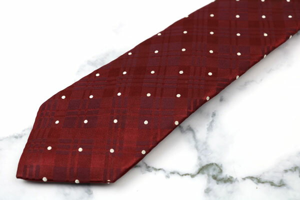 スーツカンパニー THE SUIT COMPANY ドット柄 レッド シルク ブランド ネクタイ 送料無料 【中古】【美品】