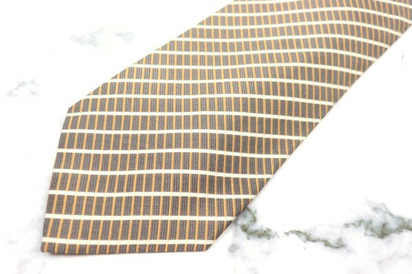 ザタイ THE TIE チェック柄 グレー コットン ブランド ネクタイ 送料無料 【中古】【美品】