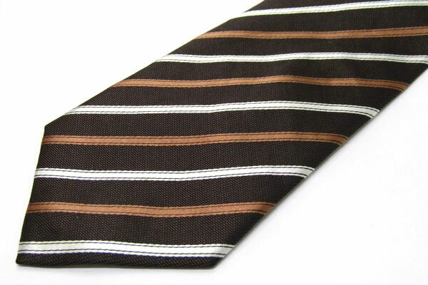 メイル&コー ストライプ柄 シルク100％ メンズ ネクタイ 送料無料 【中古】【美品】