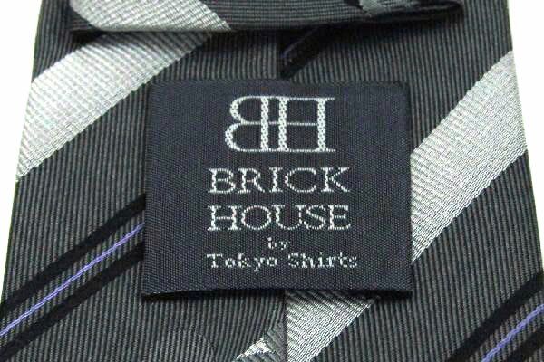 ブリックハウス BRICK HOUSE ストライプ柄 ディズニー ミッキー グッズ メンズ ネクタイ 送料無料 【中古】【美品】