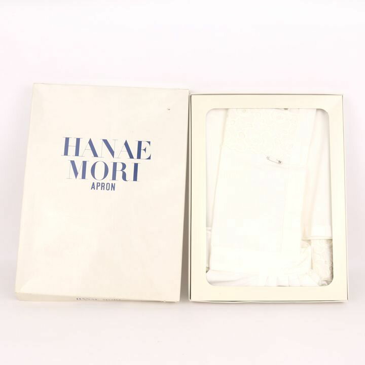 HANAE MORI 森英恵 ハナエモリ エプロン フラワー刺繍 レース 未使用 訳あり ブランド 雑貨 レディース ホワイト 【中古】