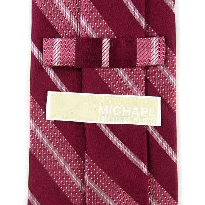 barceのMichael Kors マイケルコース ブランドネクタイ ストライプ柄 シルク メンズ ワインレッド 【中古】｜アングル3