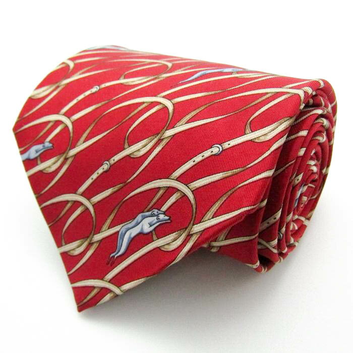 TRUSSARDI トラサルディ ブランド ネクタイ シルク ストライプ柄 伊製生地 メンズ レッド 【中古】