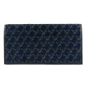 アンドレリュクス 長財布 札入れ カンガルー柄 フランス製 ブランド ロングウォレット レディース ネイビー Andrelux 【中古】