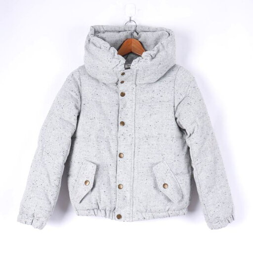 バンブーグラス ブルゾン ジャケット ウール混 中綿 アウター レディース Fサイズ グレー BAMBOO GRASS 【中古】