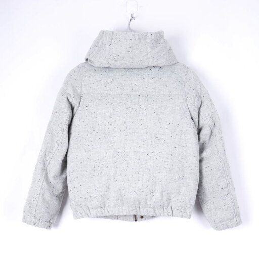 バンブーグラス ブルゾン ジャケット ウール混 中綿 アウター レディース Fサイズ グレー BAMBOO GRASS 【中古】