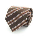 【4/20 11:00から 50%OFFクーポン】SIMPLE PHRASE CRAVAT シンプルフレーズクラバット ブランドネクタイ ストライプ柄 レジメンタルストライプ メンズ ブラウン 【中古】