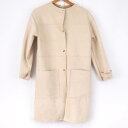 ZARA ザラ ノーカラージャケット ストレッチ アウター レディース Sサイズ ベージュ 【中古】