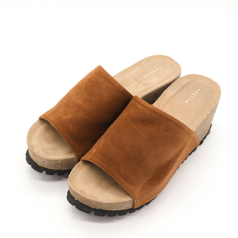 フレイアイ・ディー サンダル ミュール 厚底 ブランド 靴 シューズ レディース 37サイズ ブラウン FRAY I.D 【中古】