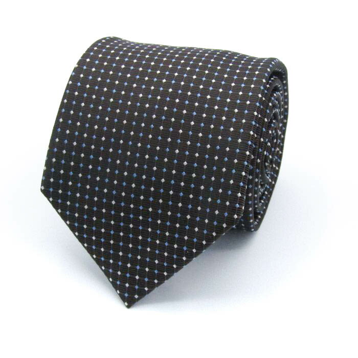 SIMPLE PHRASE CRAVAT シンプルフレーズクラバット ブランド ネクタイ シルク ドット柄 格子柄 メンズ ブラック 【中古】