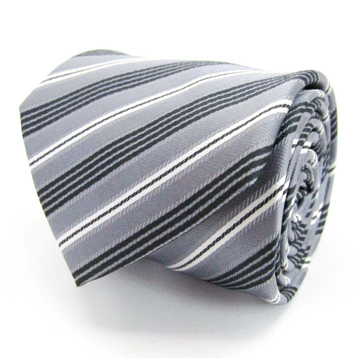 SIMPLE PHRASE CRAVAT シンプルフレーズクラバット ブランド ネクタイ ストライプ柄 アイビーストライプ メンズ グレー 【中古】