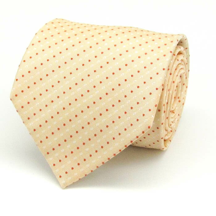 SIMPLE PHRASE CRAVAT シンプルフレーズクラバット ブランド ネクタイ ドット 総柄 シルク 日本製 メンズ オレンジ 【中古】