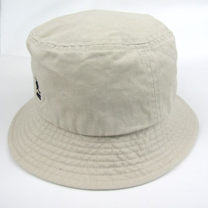 KANGOL カンゴール バケットハット ロゴ 綿100％ ブランド 帽子 メンズ レディース Mサイズ ベージュ 【中古】